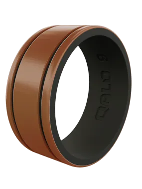 Men's Metallic Score Strata Silicone Ring