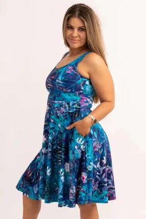 Mermaid Mafia Silky - Scoop Neck Comfort Crop Midi Dress W/ Pockets
