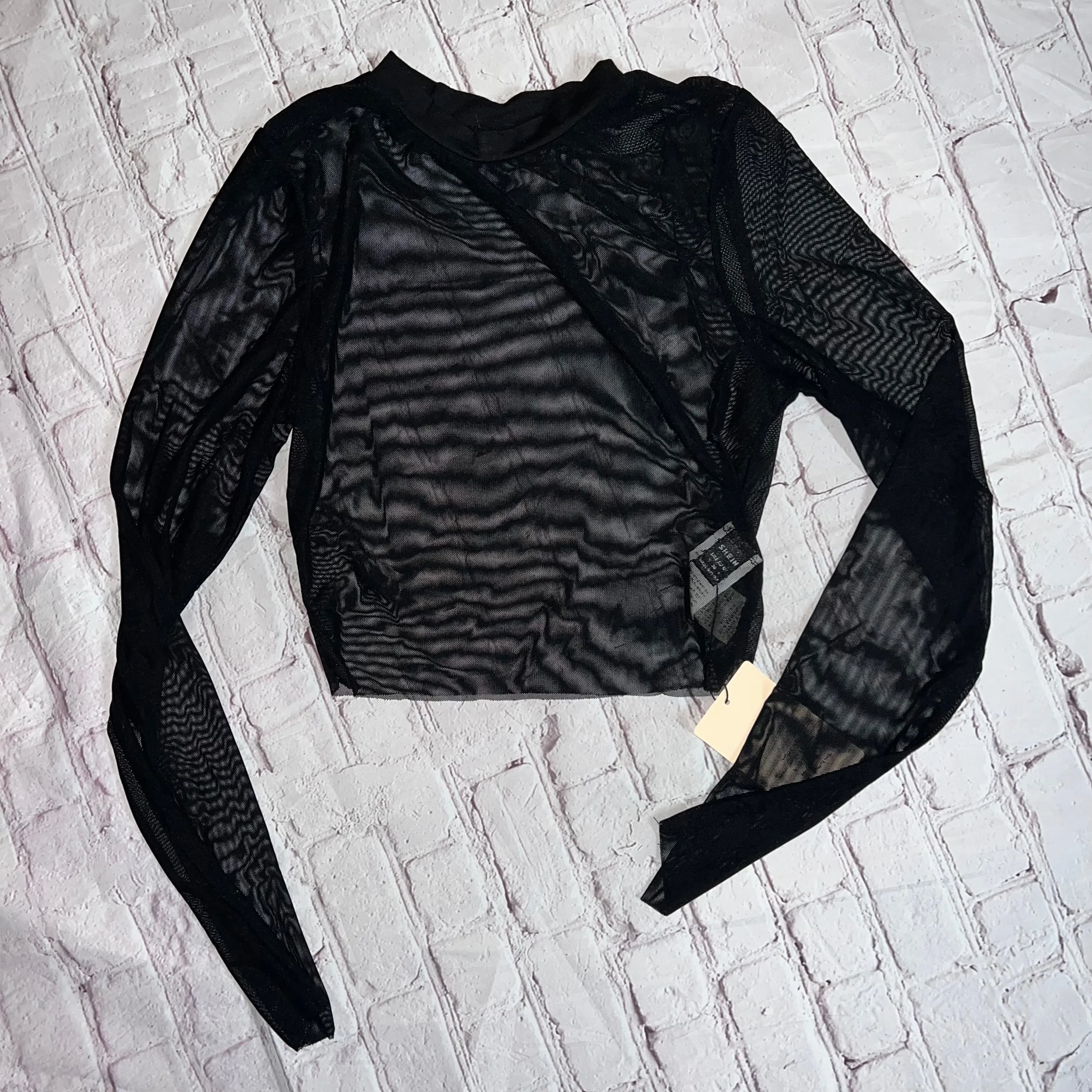 Mesh Long Sleeve Crop