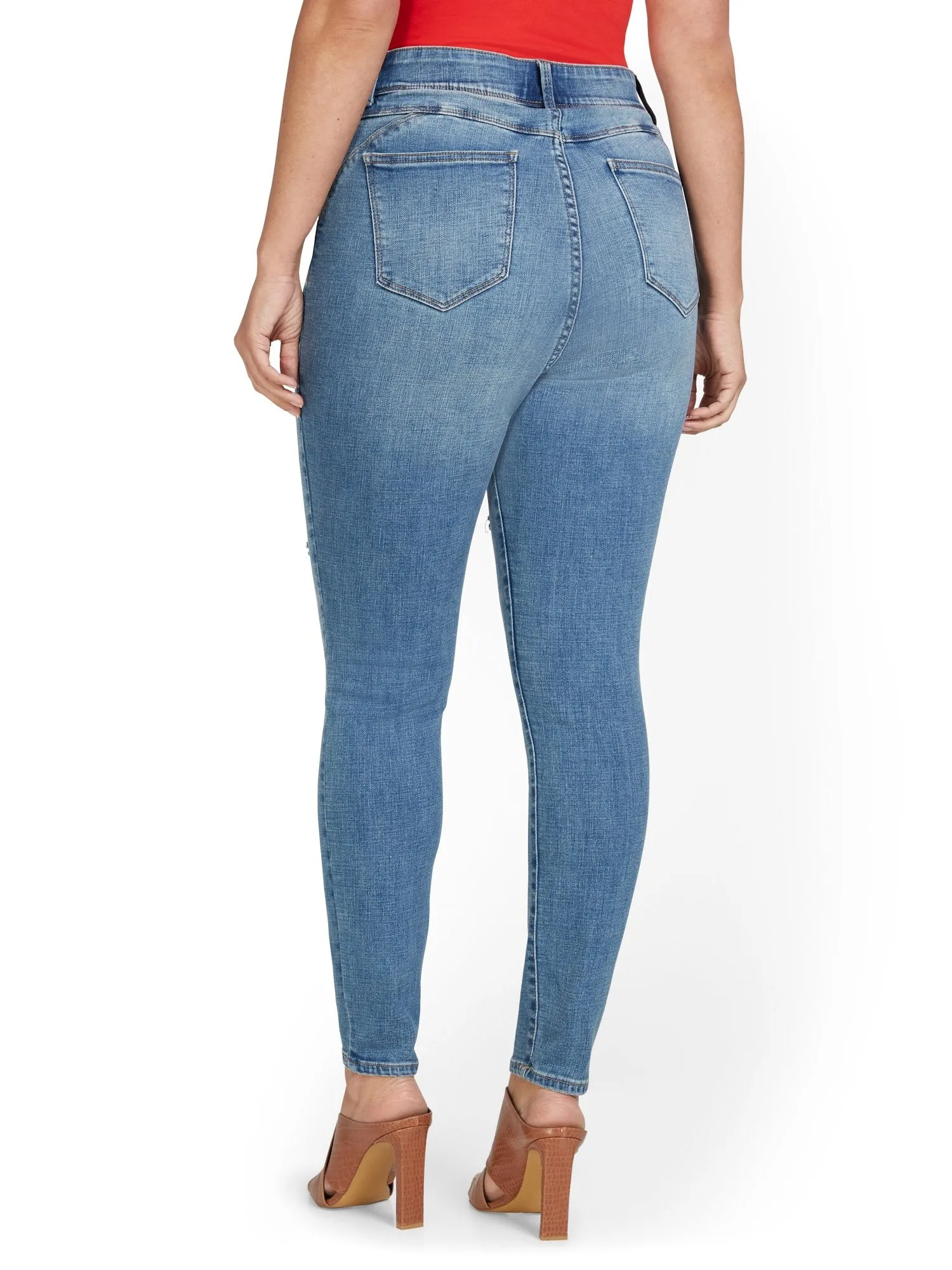 Mya Curvy Ultra High-Waisted Super-Skinny Boost Jeans - Medium Wash