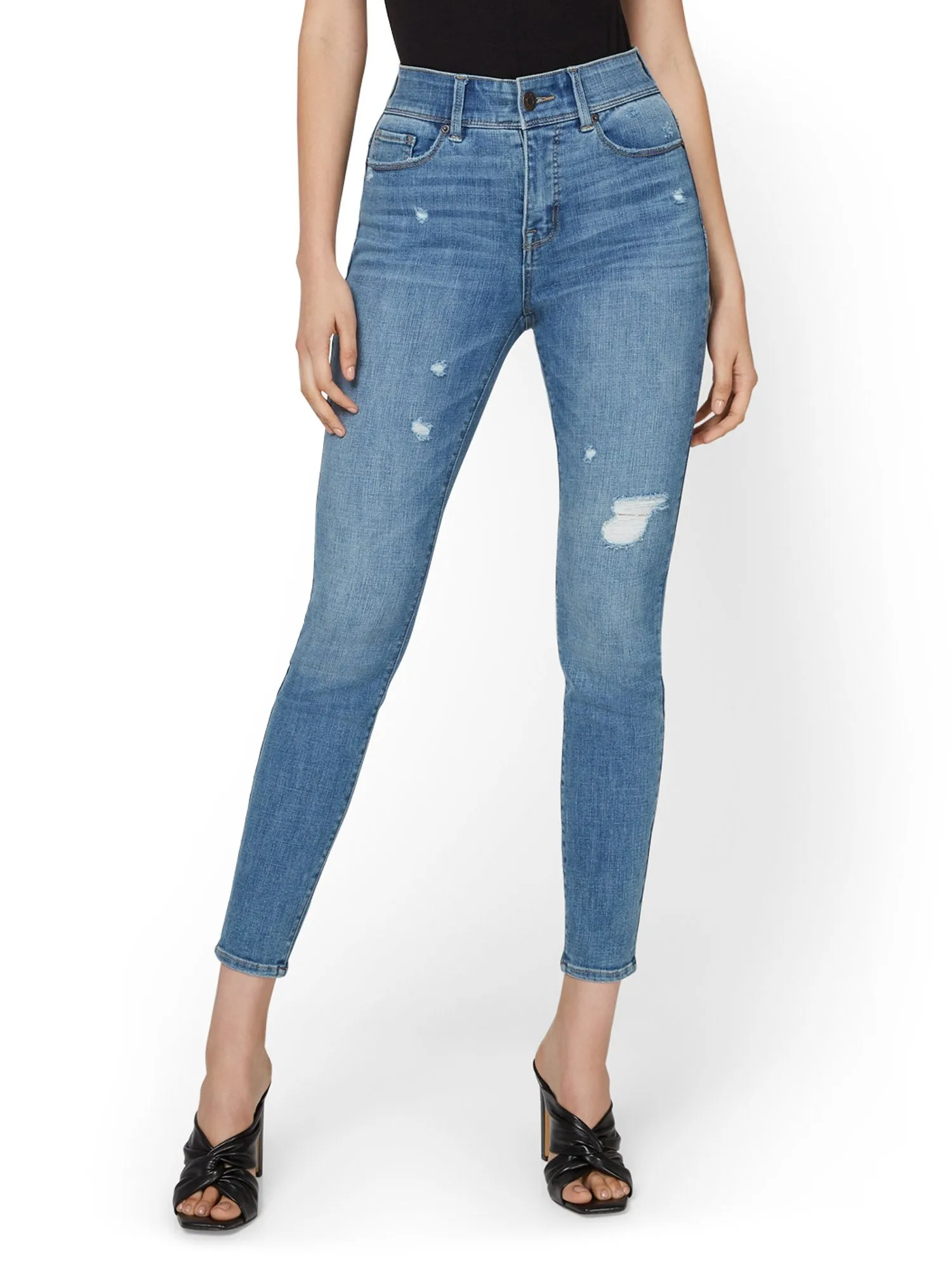 Mya Curvy Ultra High-Waisted Super-Skinny Boost Jeans - Medium Wash