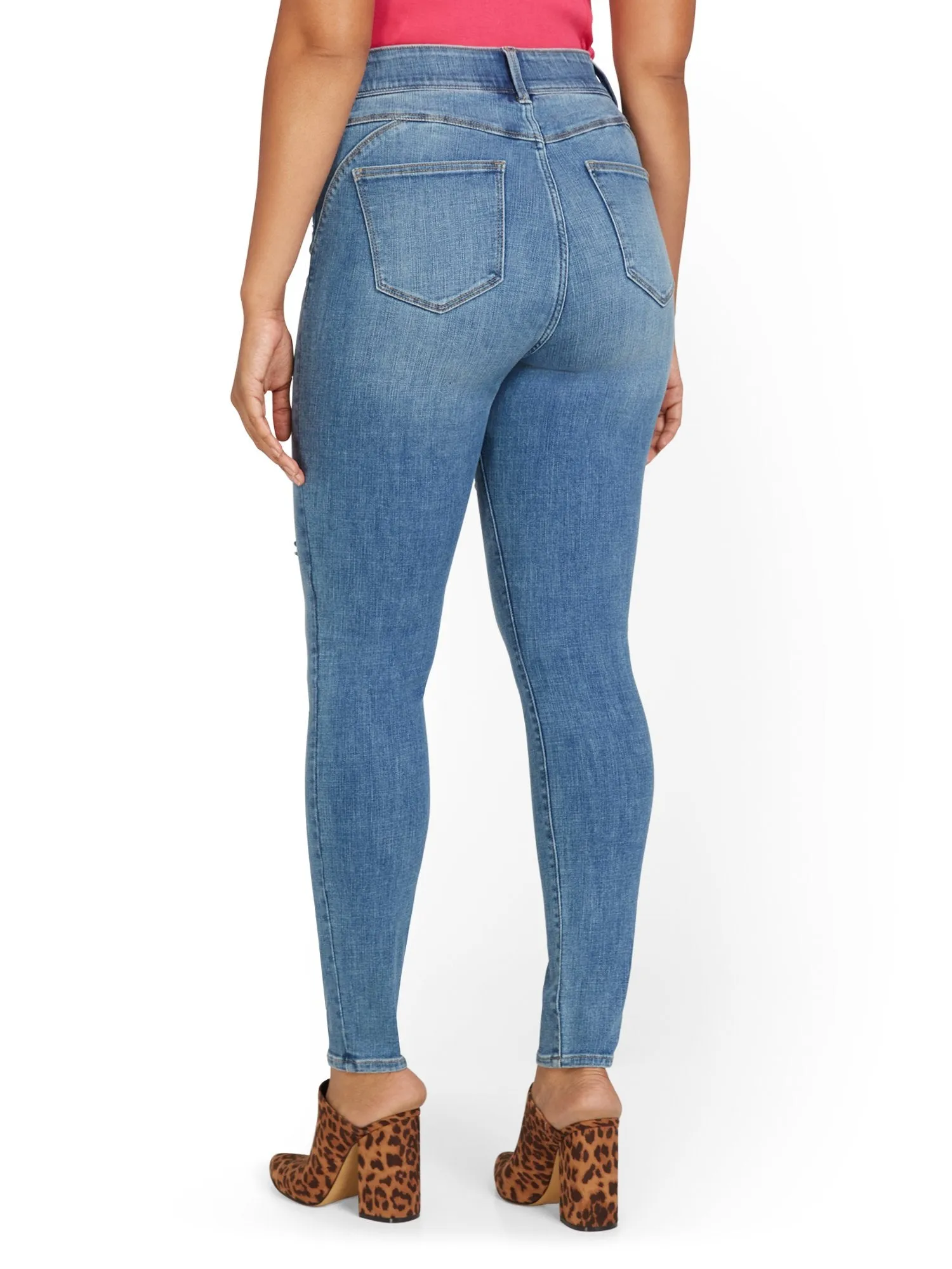 Mya Curvy Ultra High-Waisted Super-Skinny Boost Jeans - Medium Wash
