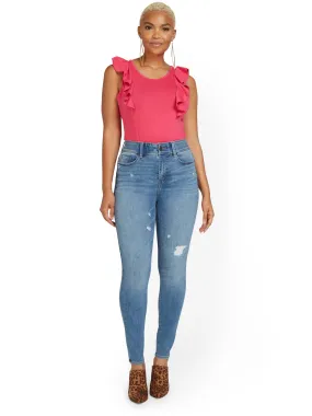 Mya Curvy Ultra High-Waisted Super-Skinny Boost Jeans - Medium Wash