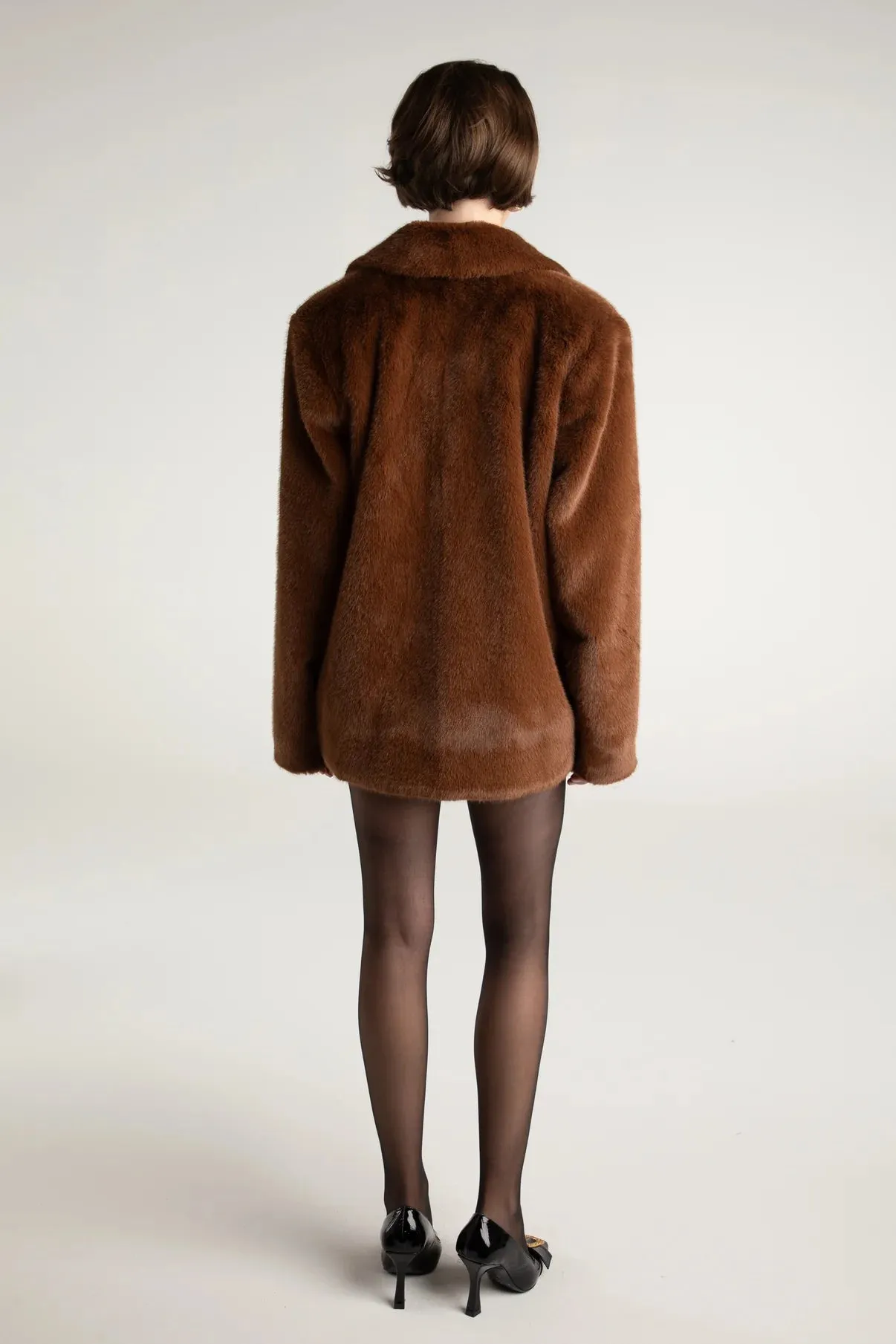 Nana Jacqueline Phoebe Fur Jacket in Brown