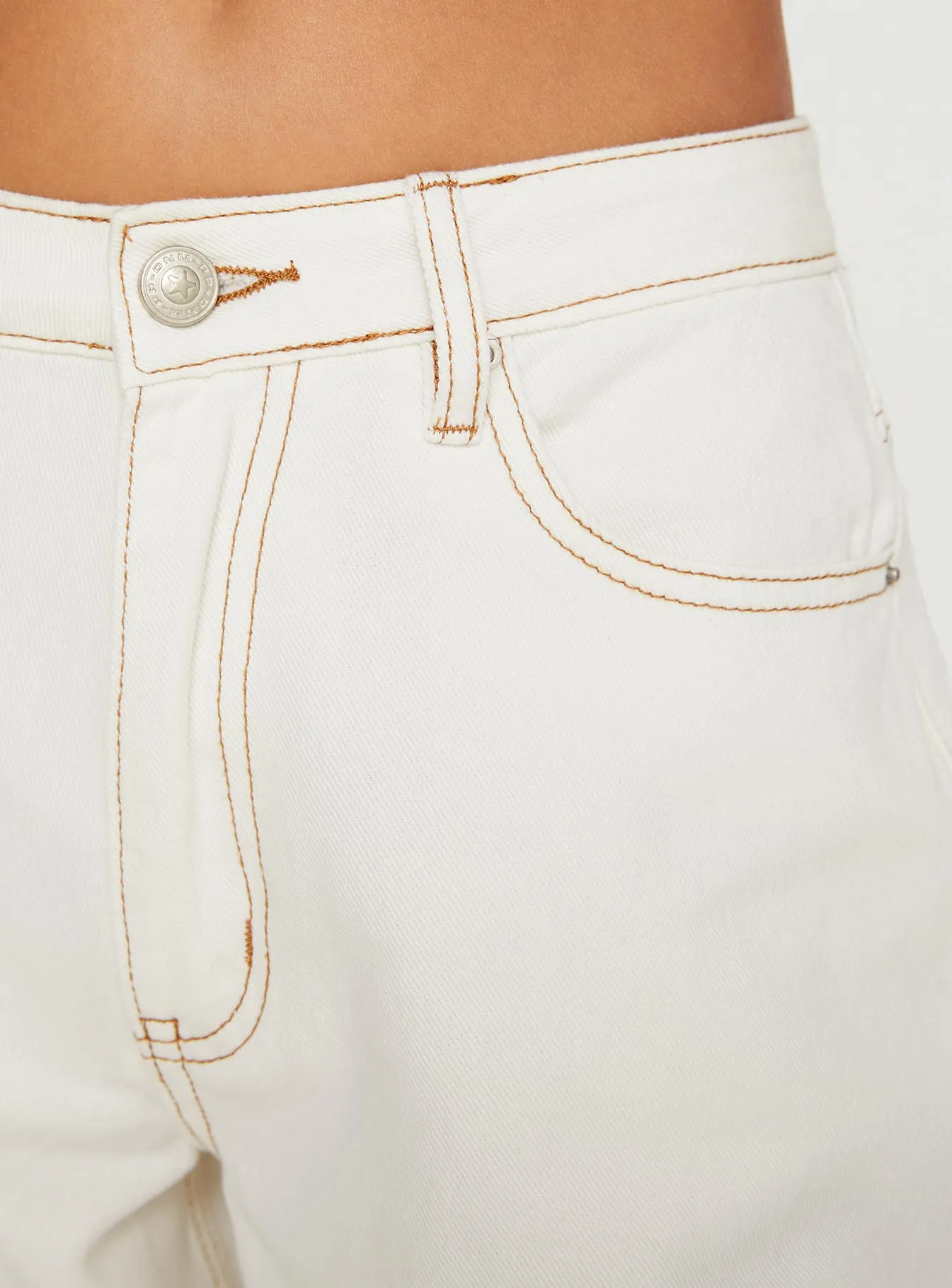Naylor Wide Leg Jeans Cream Tall