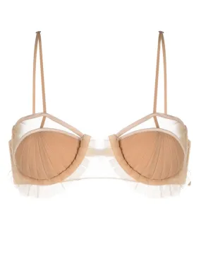 NENSI DOJAKA PANELLED SEMI-SHEER BRA
