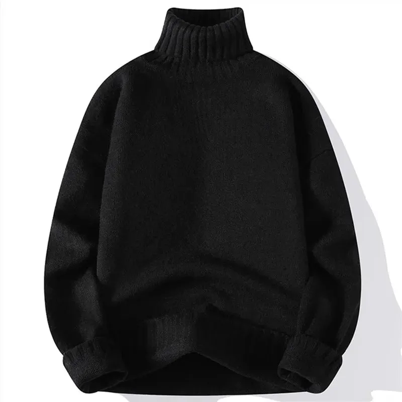 Neue Rollkragen Pullover Männer Pullover Casual Einfarbig Gestrickte Schwarz Pullover Mode Herbst Winter Männer Kleidung 2023 Pullover Mann