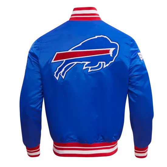 NFL BUFFALO BILLS RIBBED SATIN JACKET | NFL LEATHER JACKET
