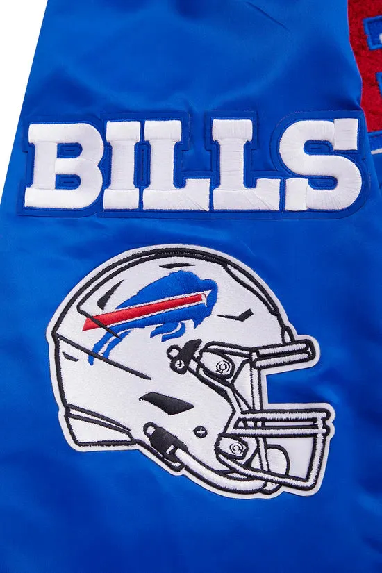 NFL BUFFALO BILLS RIBBED SATIN JACKET | NFL LEATHER JACKET