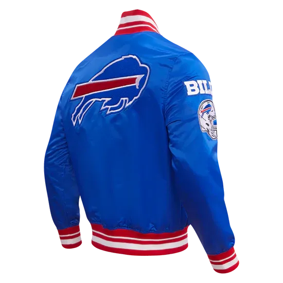 NFL BUFFALO BILLS RIBBED SATIN JACKET | NFL LEATHER JACKET