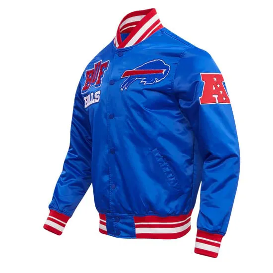 NFL BUFFALO BILLS RIBBED SATIN JACKET | NFL LEATHER JACKET