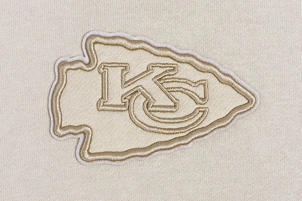 NFL KANSAS CITY CHIEFS NEUTRAL WOMEN'S CROPPED PO HOODIE (TAUPE)