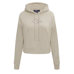 NFL KANSAS CITY CHIEFS NEUTRAL WOMEN'S CROPPED PO HOODIE (TAUPE)