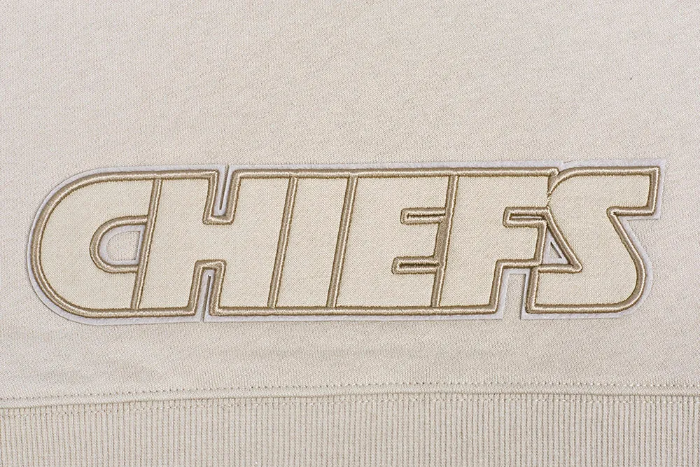 NFL KANSAS CITY CHIEFS NEUTRAL WOMEN'S CROPPED PO HOODIE (TAUPE)