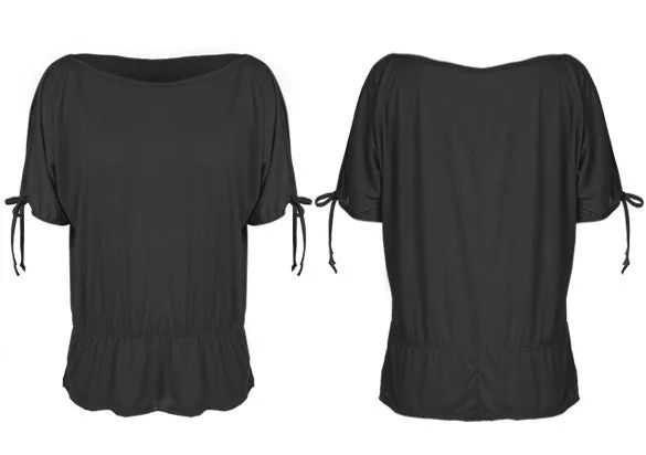 Off Shoulder Solid O-Neck Tunic Blouse Tops