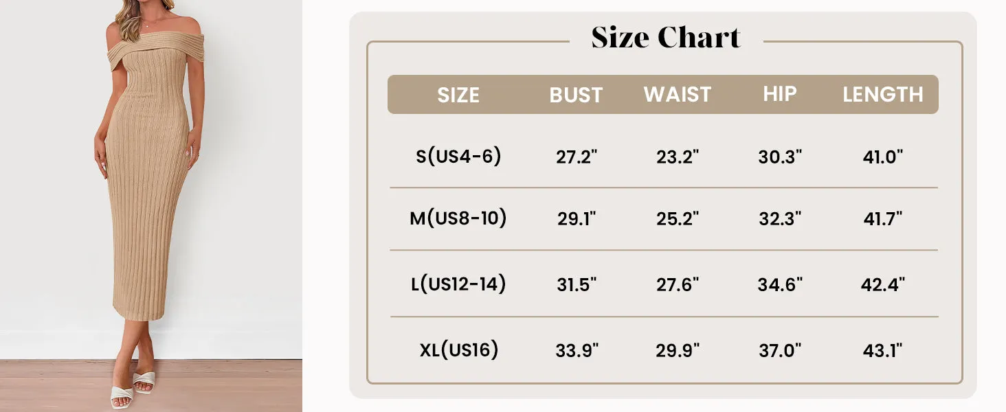 Off The Shoulder Elegant Ribbed Knit Bodycon Wedding Guest Sweater Midi Dresses