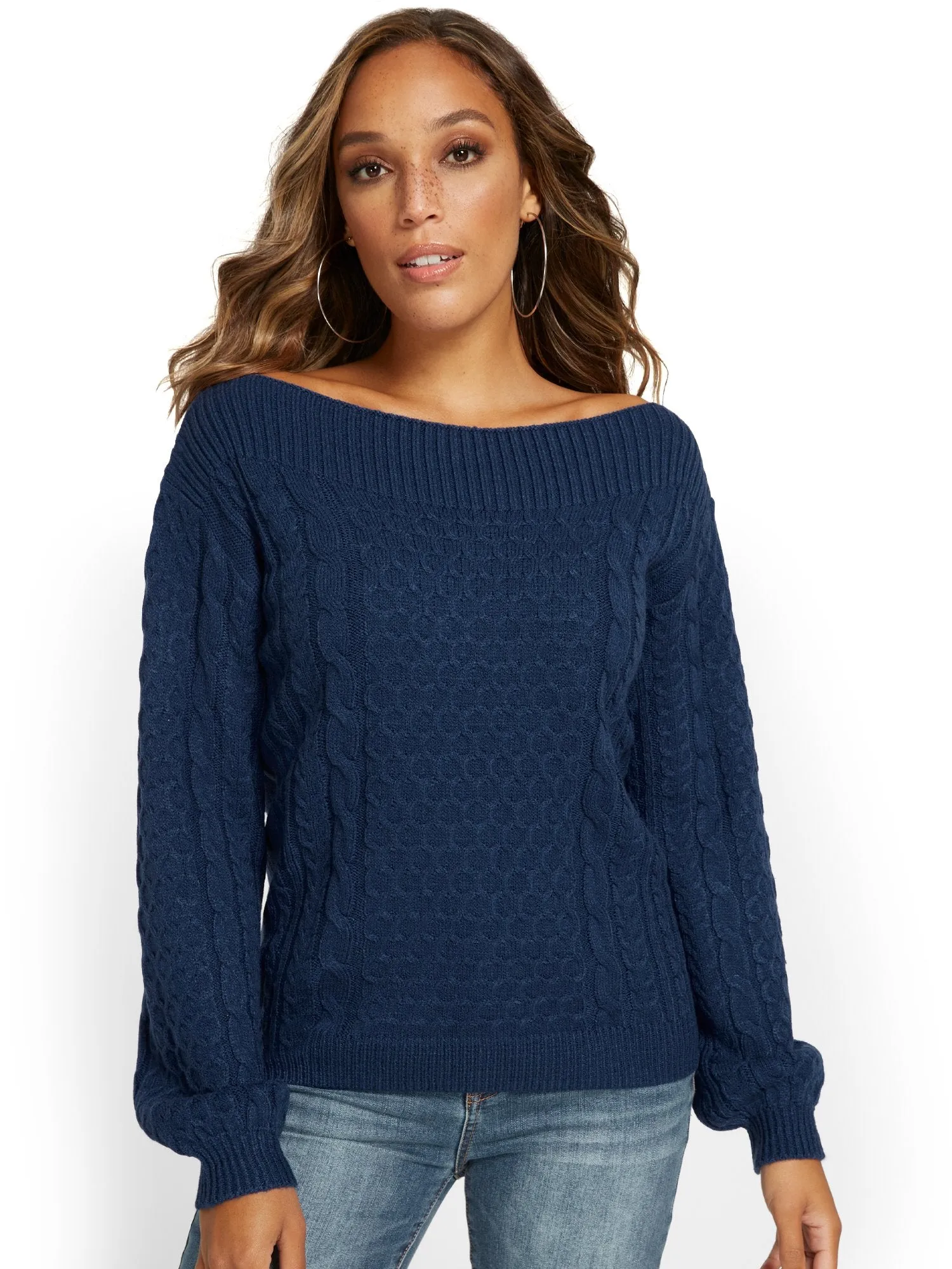 Off-The-Shoulder Pullover Sweater