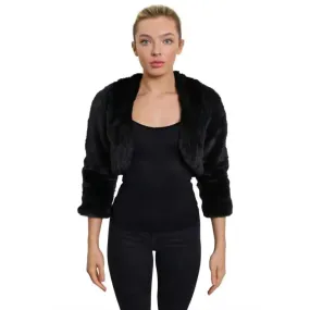 Open Front Faux Fur Bolero