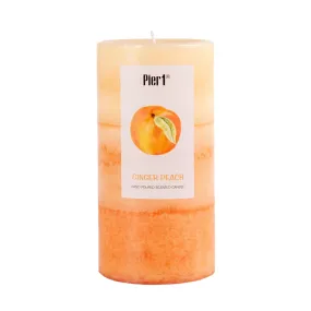 Pier 1 Ginger Peach 3x6 Layered Pillar Candle