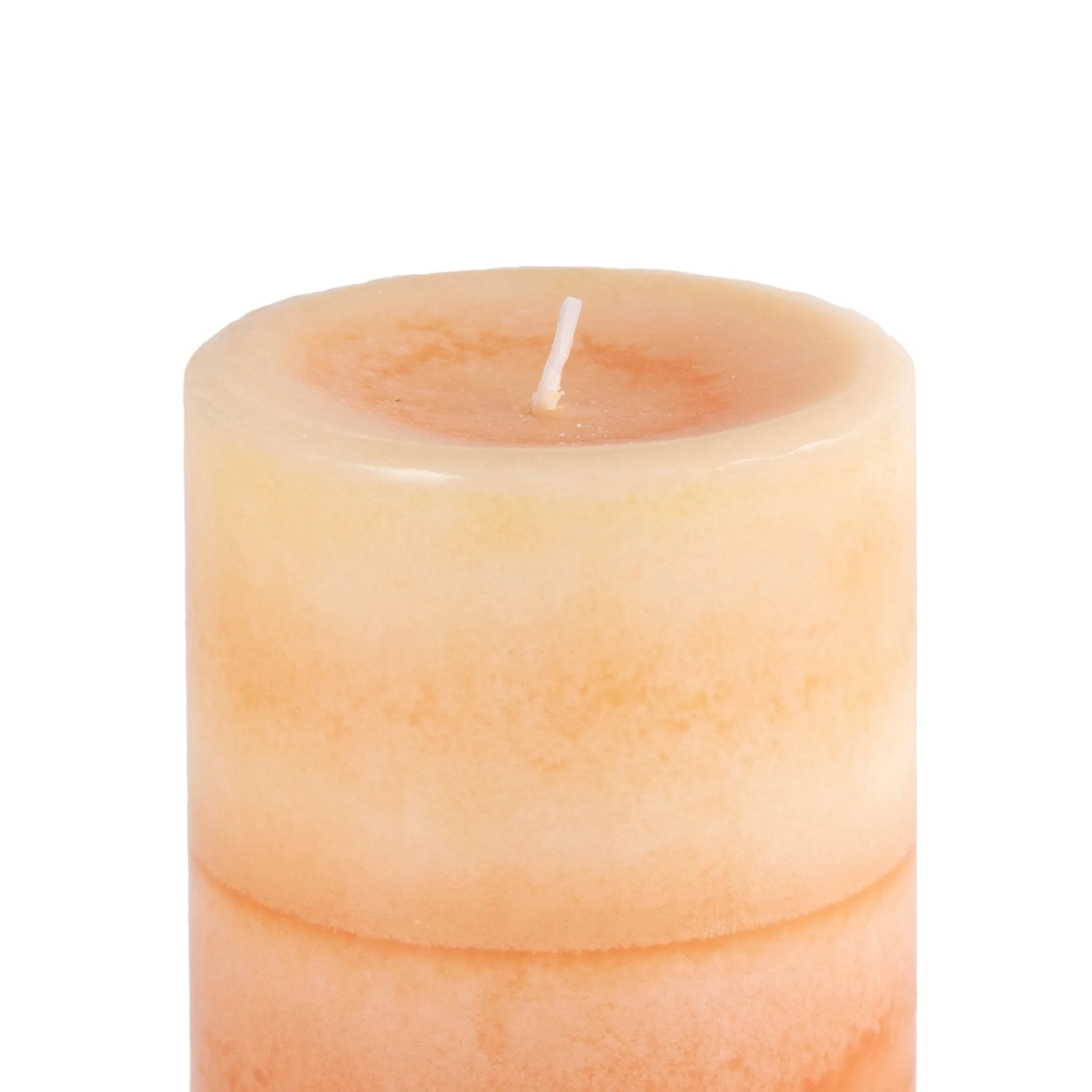 Pier 1 Ginger Peach 3x6 Layered Pillar Candle