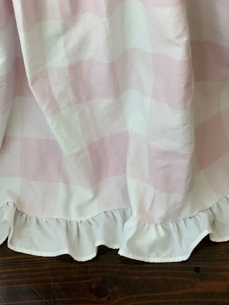 Pink Buffalo Check Ruffled Crib Skirt