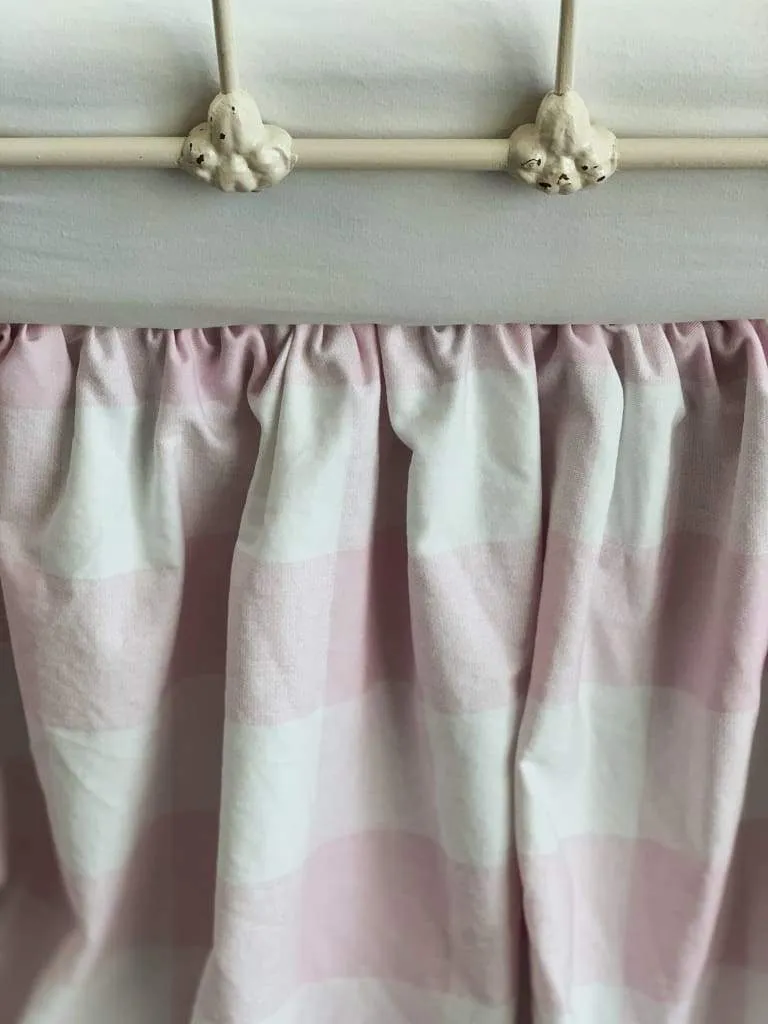 Pink Buffalo Check Ruffled Crib Skirt