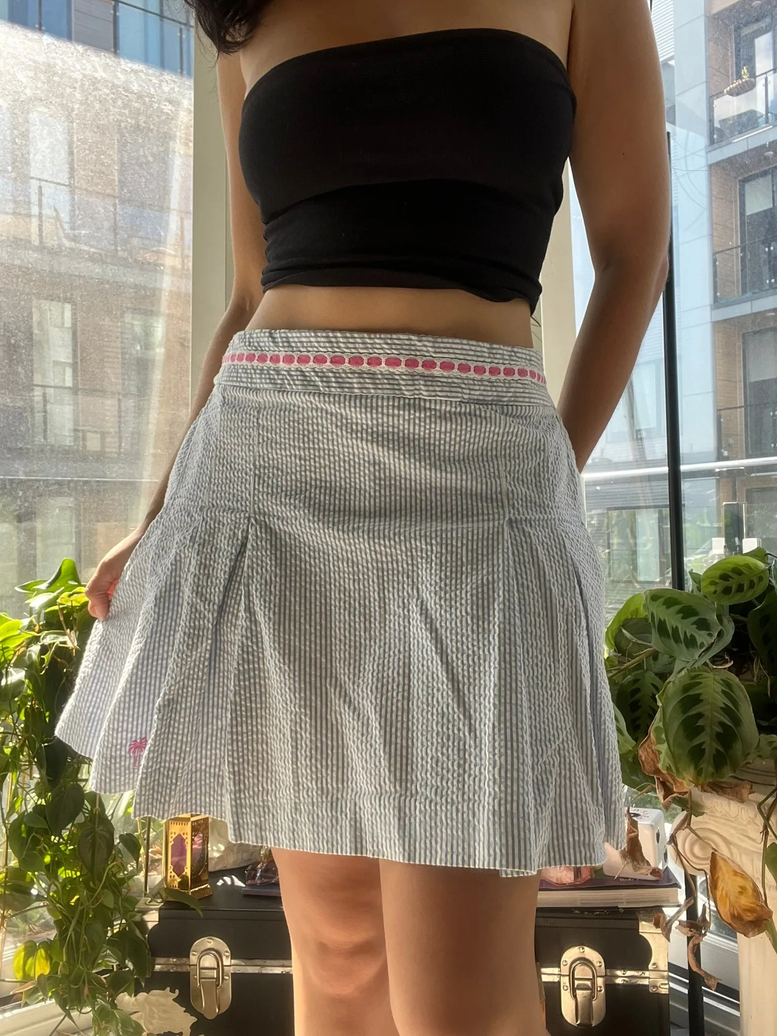 Pinstripe Pleated Skirt by Lilly Pulitzer