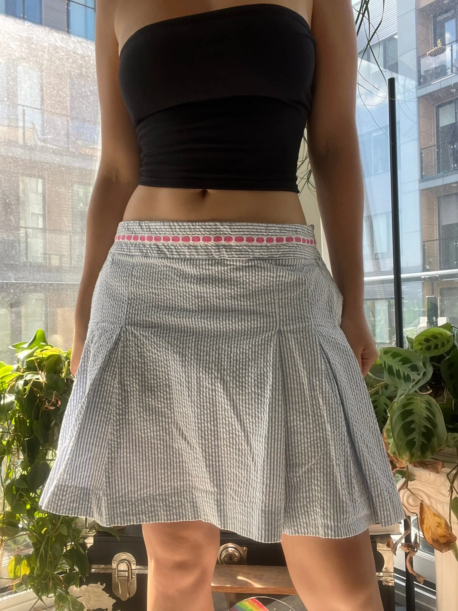 Pinstripe Pleated Skirt by Lilly Pulitzer