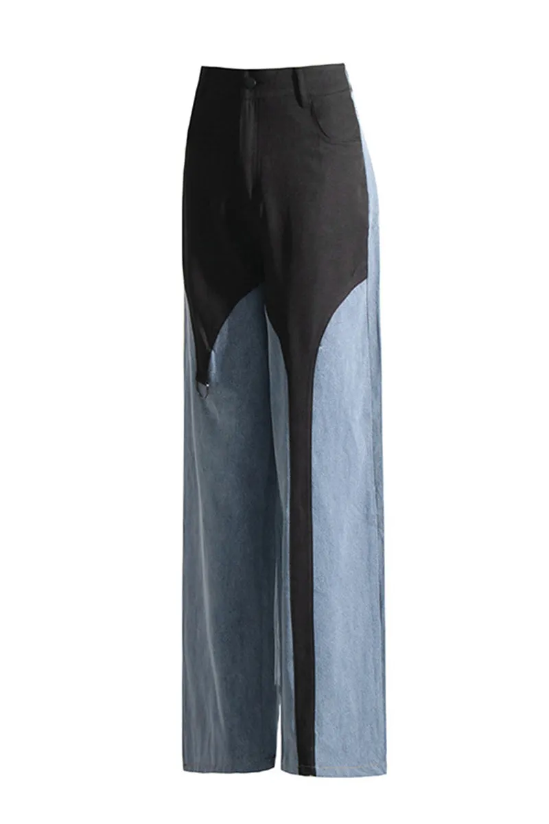 PJ0210 Two Tone Denim Maxi Jeans