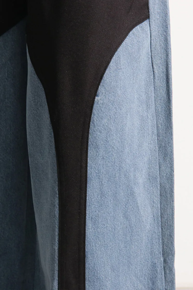 PJ0210 Two Tone Denim Maxi Jeans
