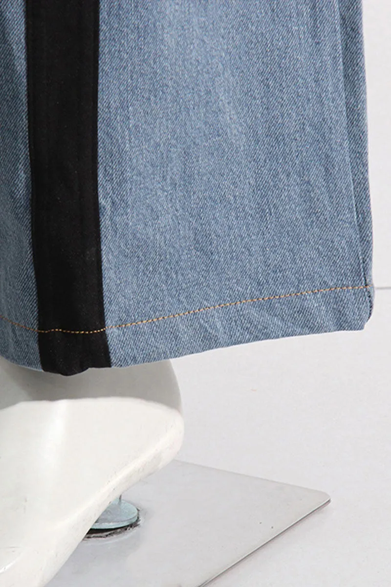 PJ0210 Two Tone Denim Maxi Jeans