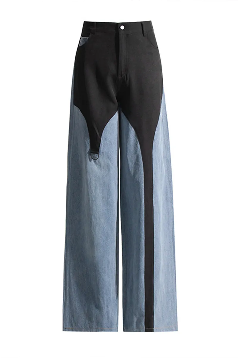 PJ0210 Two Tone Denim Maxi Jeans