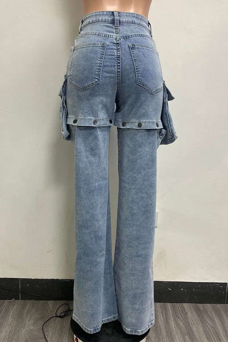 PK0396 Removable Denim Jeans