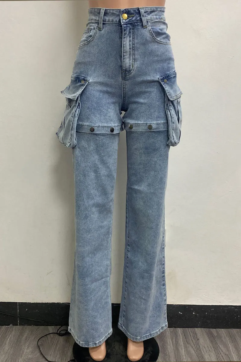 PK0396 Removable Denim Jeans