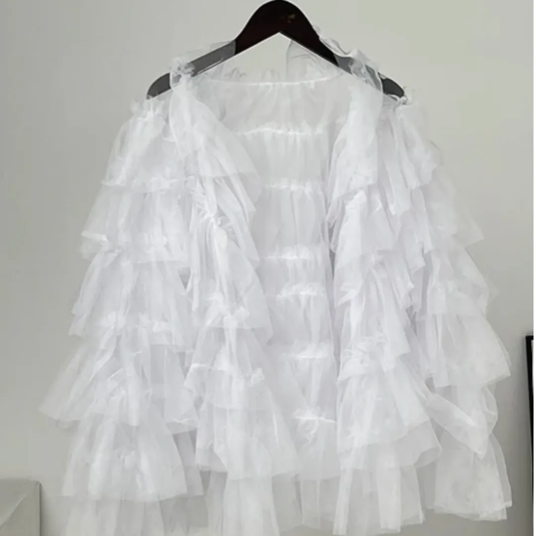Pre Order:  Multi-Layer Mesh Splicing Long Sleeved Top