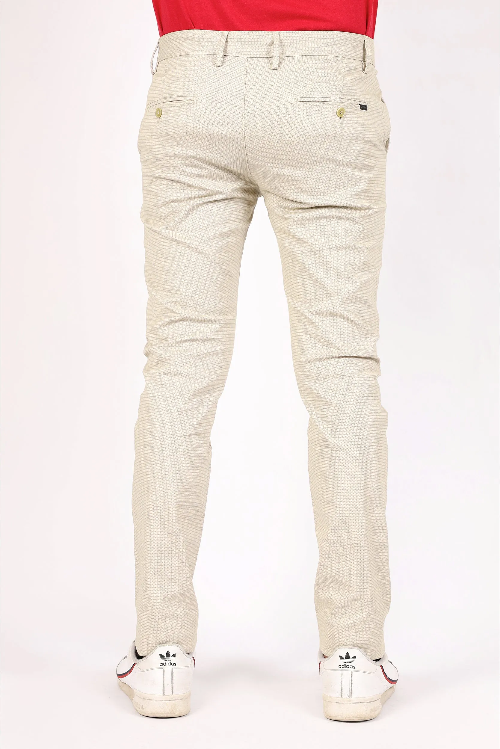 PRINTED SLIM FIT COTTON PANTS