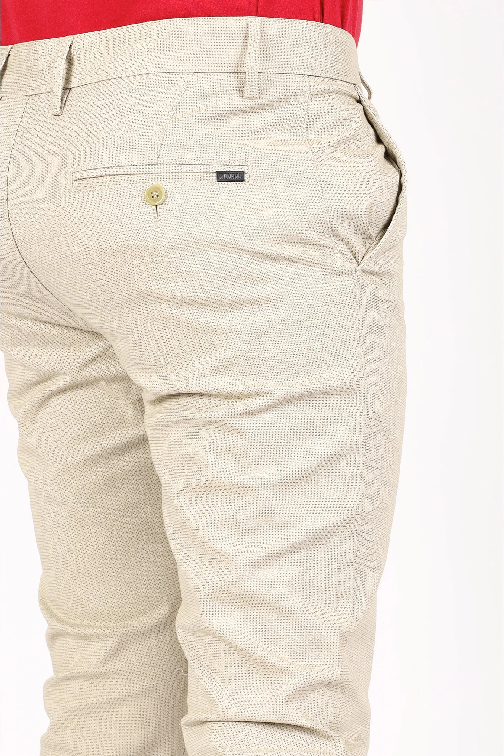 PRINTED SLIM FIT COTTON PANTS