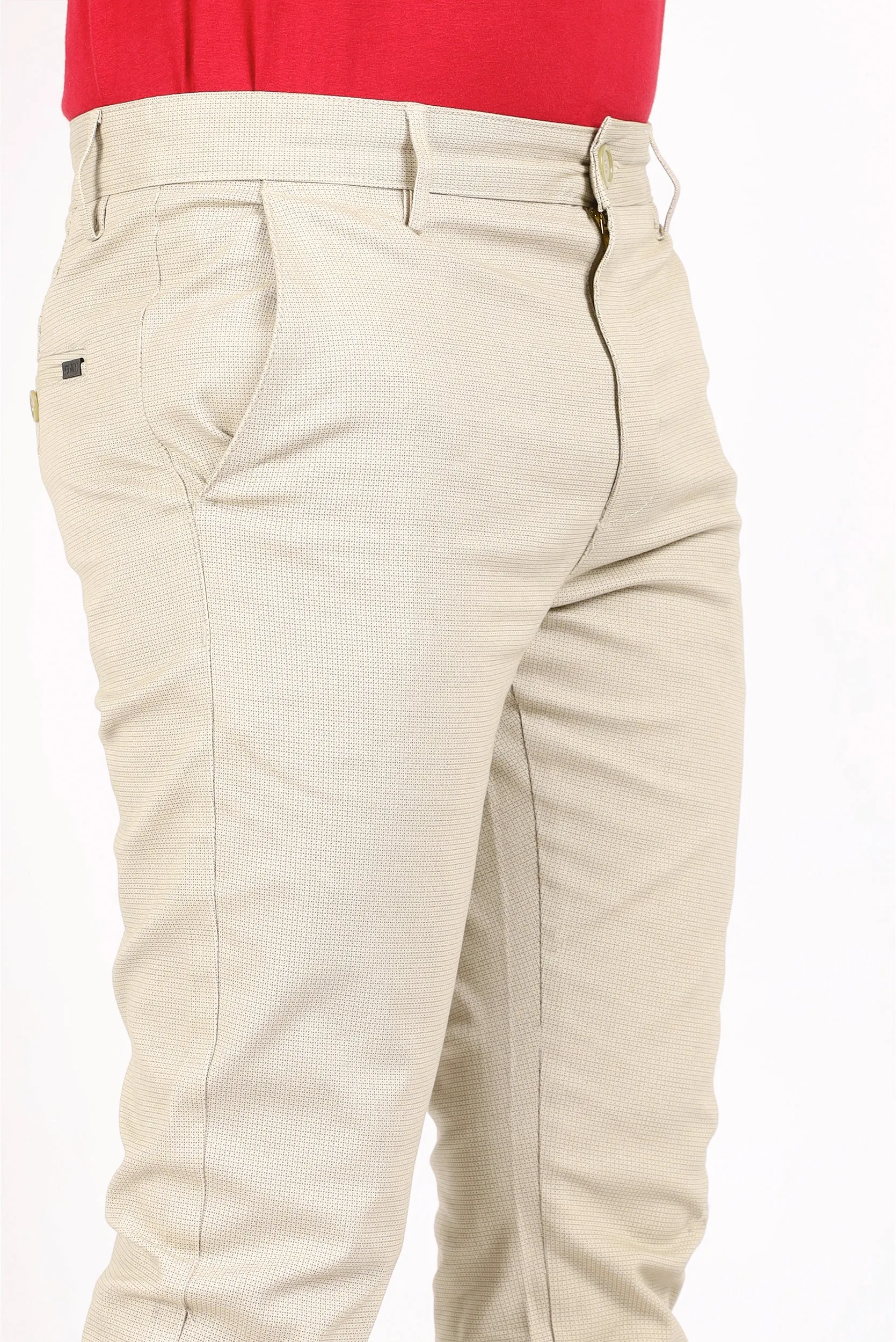 PRINTED SLIM FIT COTTON PANTS