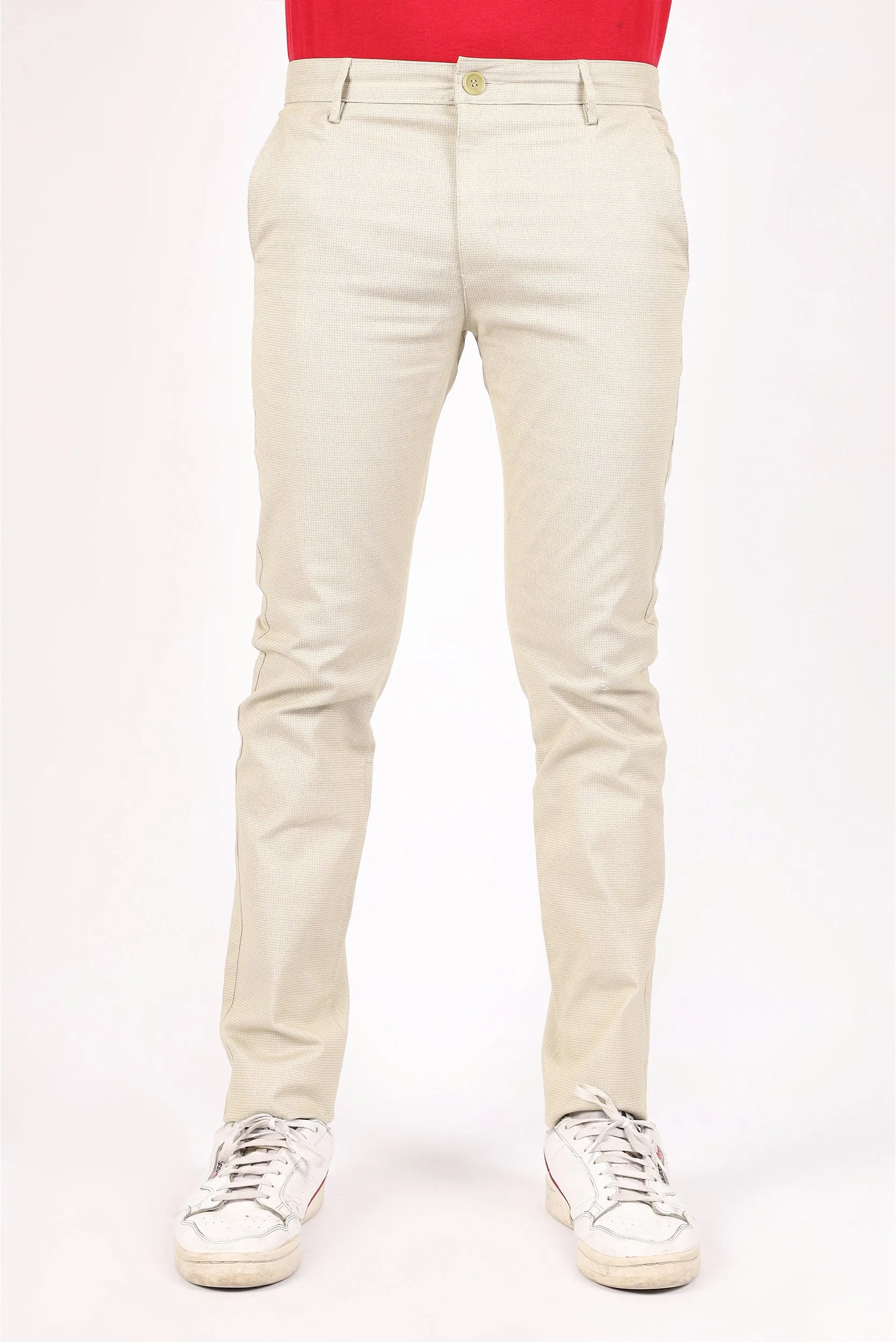 PRINTED SLIM FIT COTTON PANTS