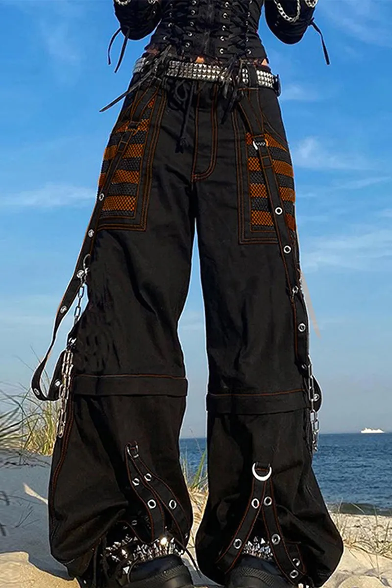 PT3097 Chain Strap Wide Leg Pants