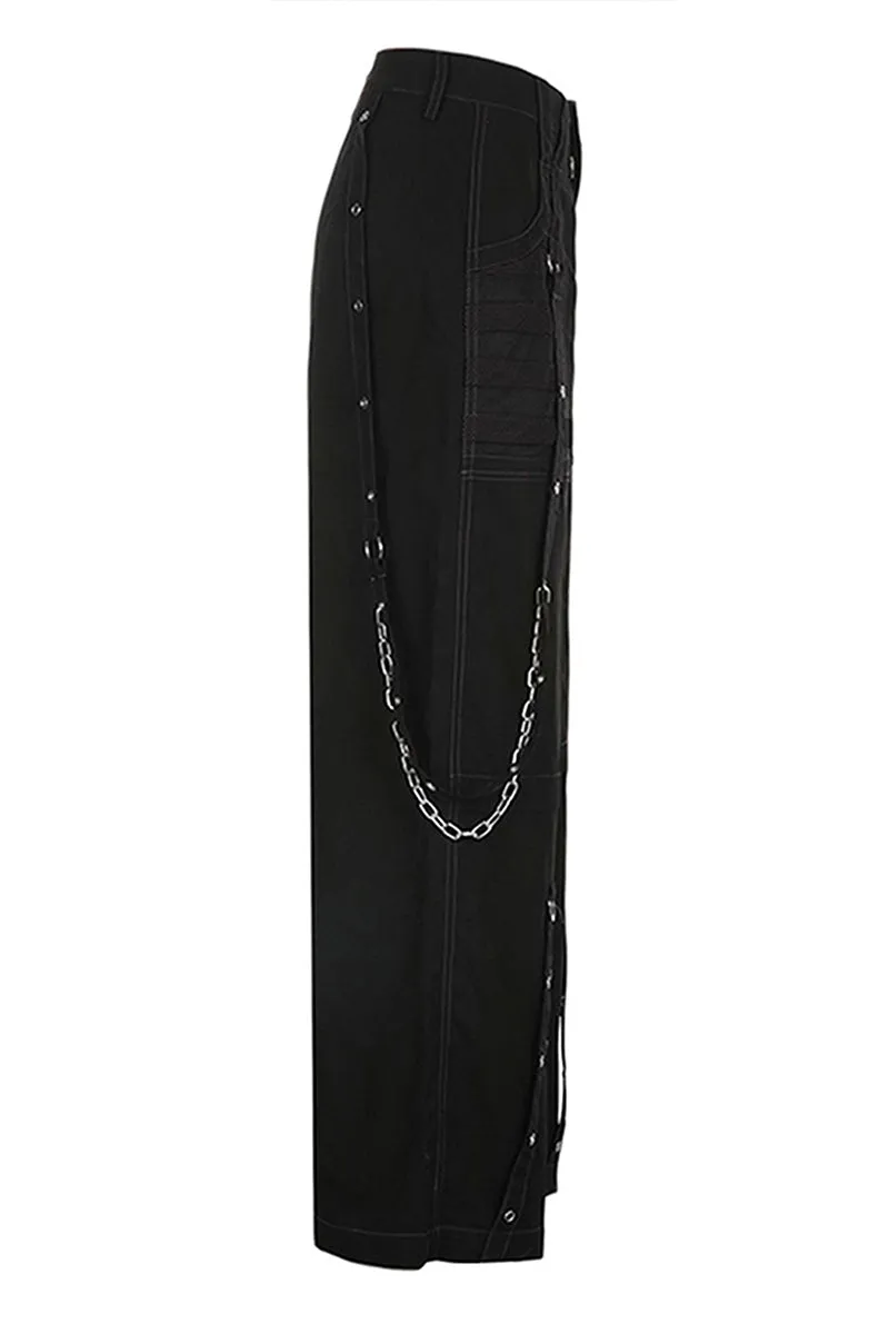 PT3097 Chain Strap Wide Leg Pants
