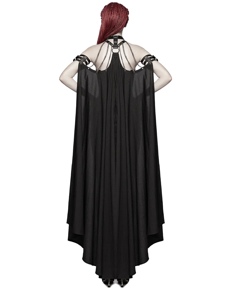 Punk Rave HellFire Womens Chained Harness & Cape