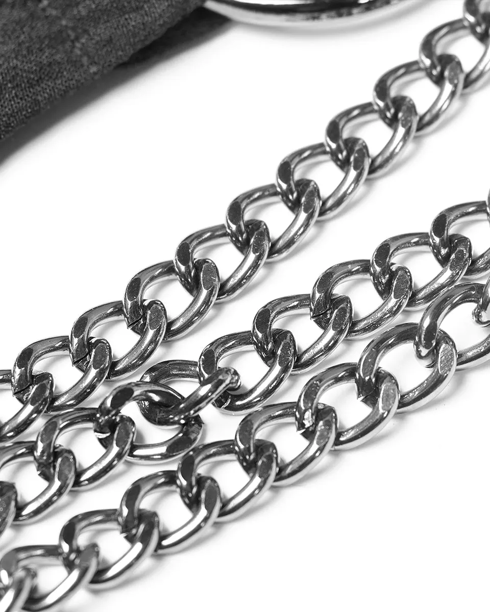 Punk Rave HellFire Womens Chained Harness & Cape