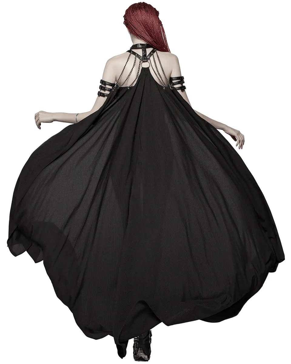 Punk Rave HellFire Womens Chained Harness & Cape