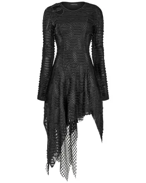Punk Rave Snakescale Womens Dark Apocalyptic Layered Mesh Dress