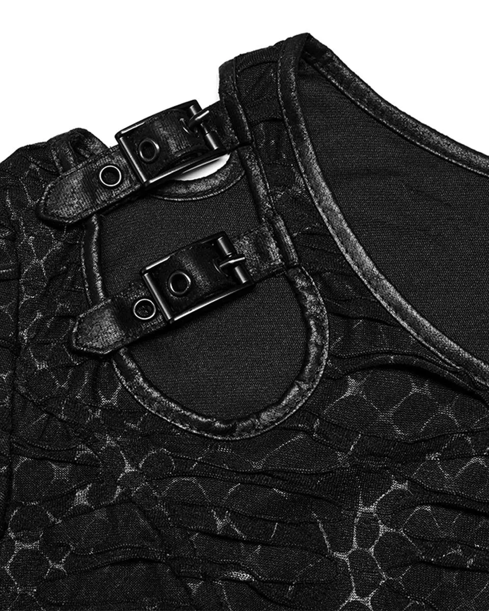 Punk Rave Snakescale Womens Dark Apocalyptic Layered Mesh Dress