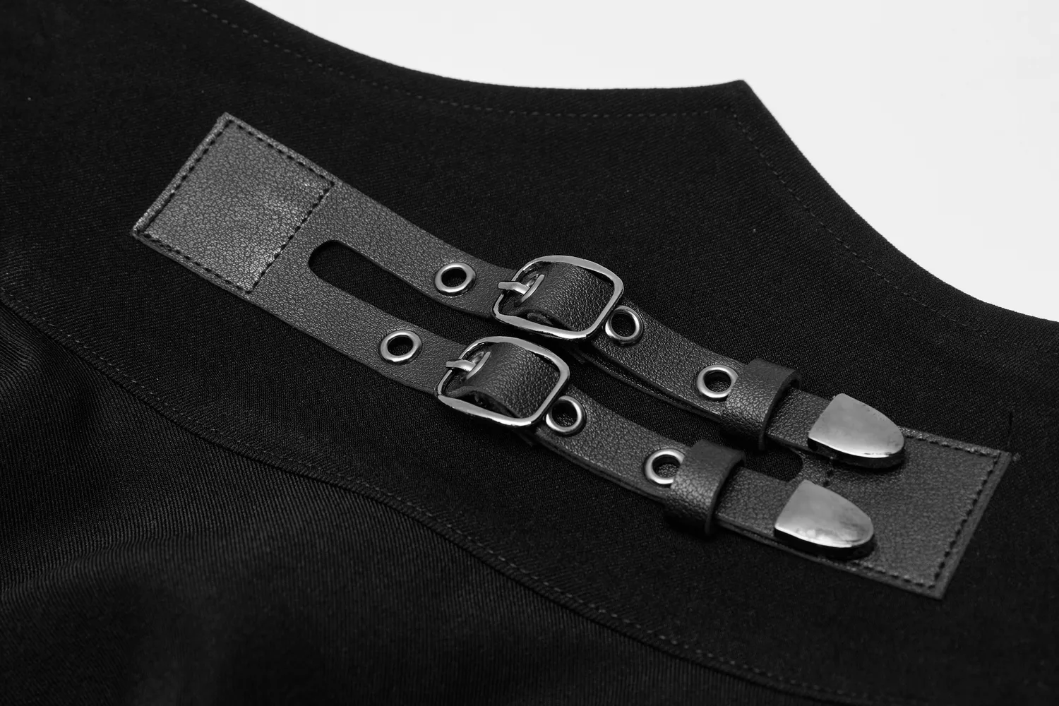 Punk Style High Waist Layered Skirt with Buckle