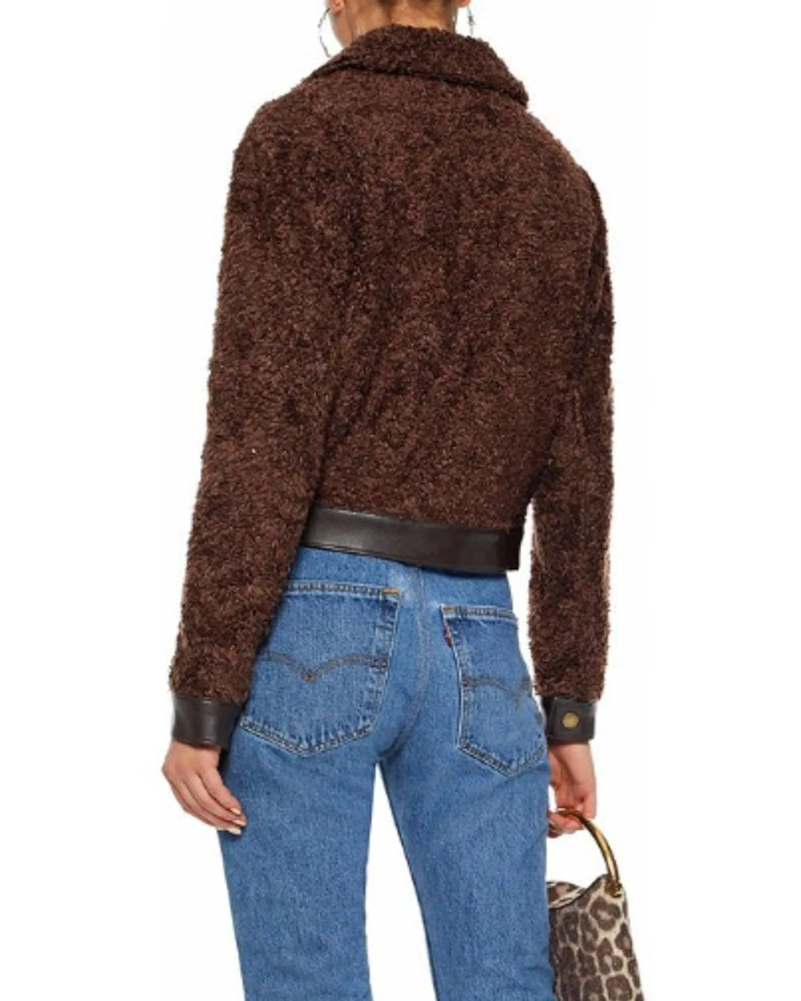 "Felix" Leather Trimmed Shearling Jacket