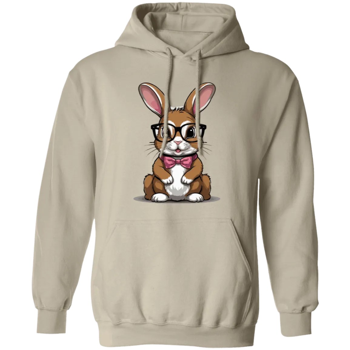 Rabbit with Glasses Pullover Hoodie