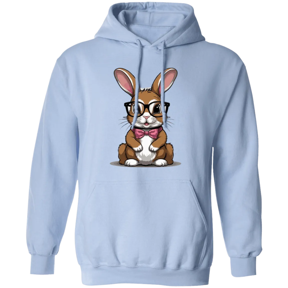 Rabbit with Glasses Pullover Hoodie